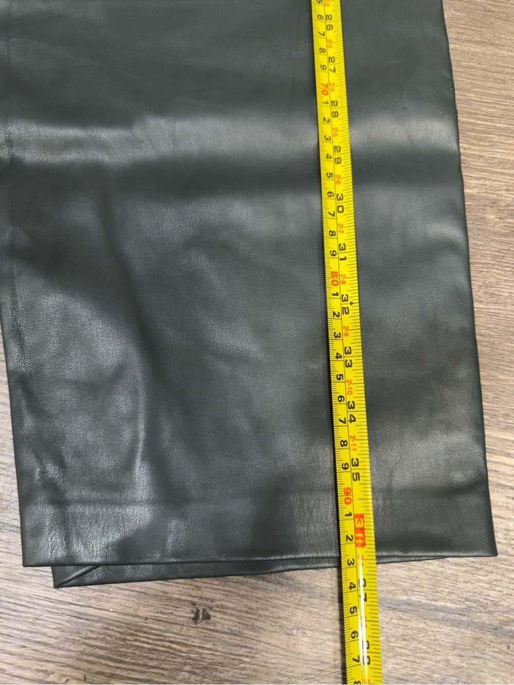 ZARA Dark Green Faux Leather High Rise Wide Leg Pants Size M - Picture 10 of 13